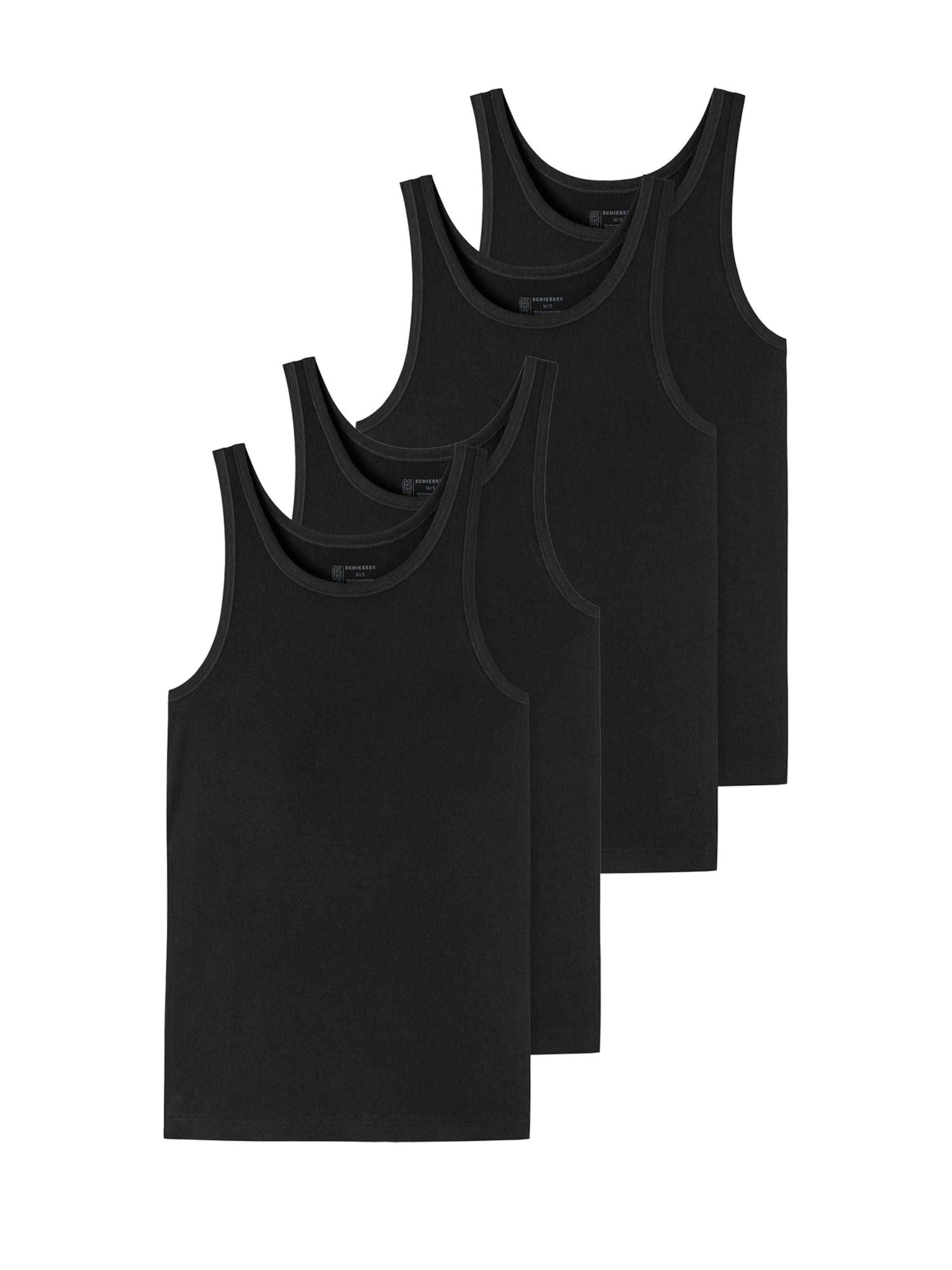 SCHIESSER Unterhemd '95/5' in Schwarz: Vorderseite