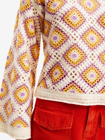 Desigual Svetr 'Crochet' – bílá