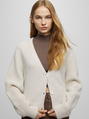 Pull&Bear Knit cardigan in Beige: front