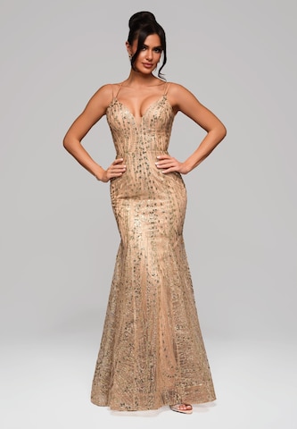 Robe de soirée Ombre en or : devant