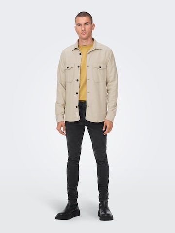 Only & Sons Regular Fit Skjorte 'Milo' i beige