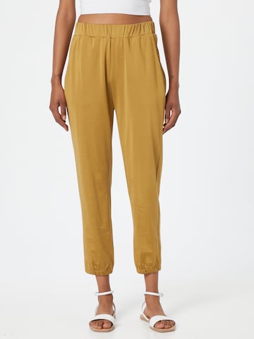 Effilé Pantalon 'Glowy' Karo Kauer en jaune : devant