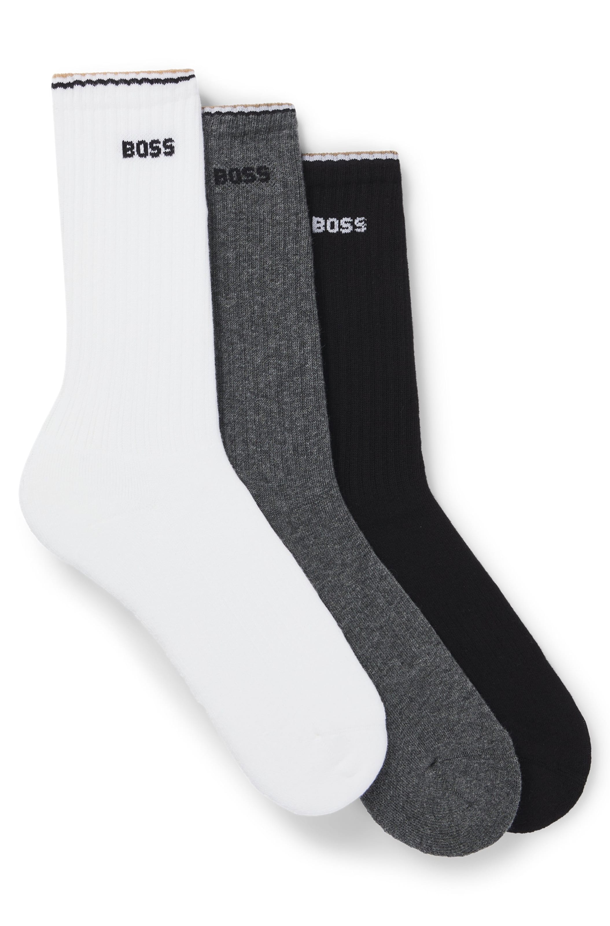 BOSS Socken in camel / graumeliert / schwarz / weiß, Produktansicht