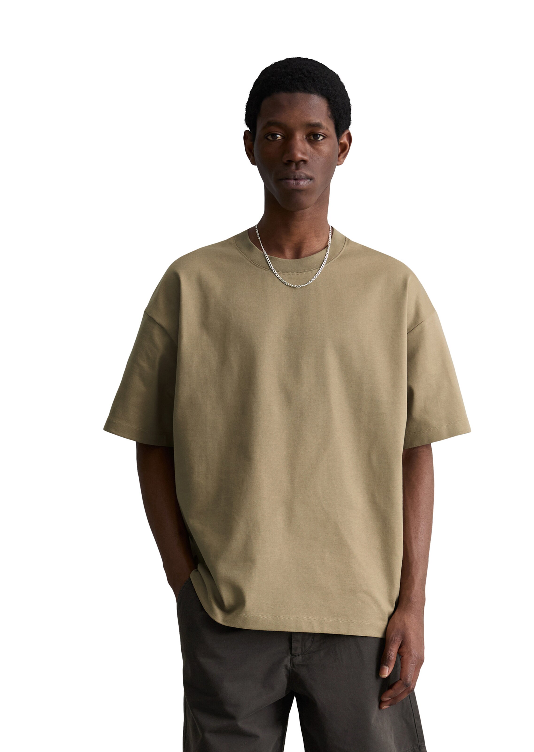 T-Shirt 'DfC' Marc O'Polo DENIM en marron : devant