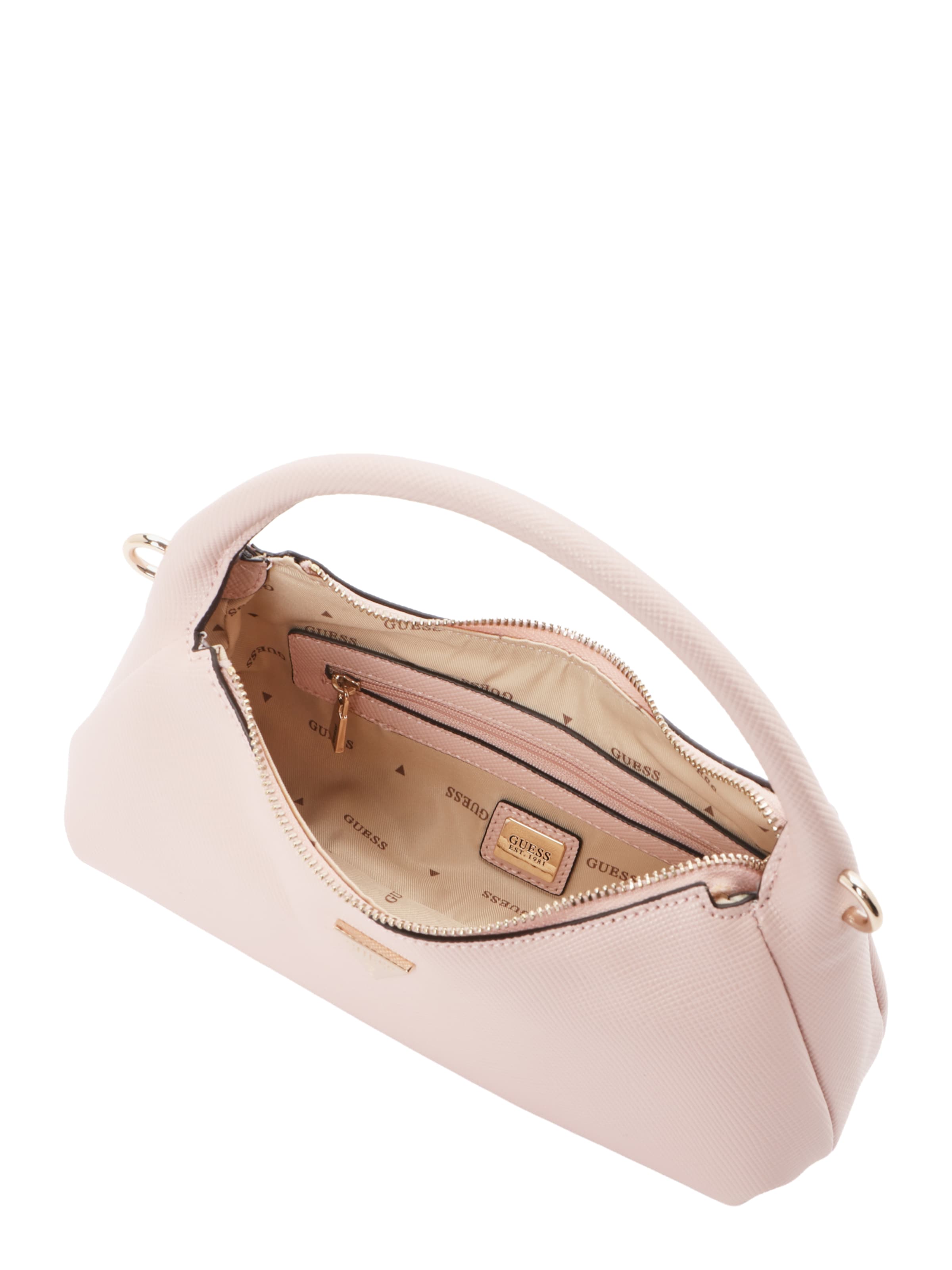 GUESS Olkalaukku 'GILDA MINI HOBO' värissä vaaleanpunainen