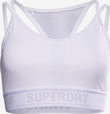 Bustier Soutien-gorge de sport Superdry en blanc : devant