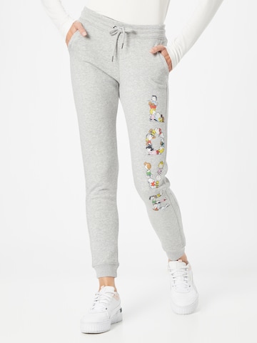 Vintage Supply Tapered Broek 'LOVE PEANUTS' in Grijs: voorkant