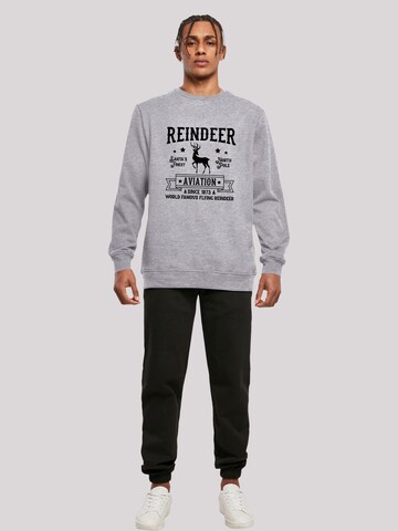 Sweat-shirt 'Reindeer Aviation Retro' F4NT4STIC en gris