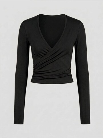 YO-GAYA Bolero 'Ballet Wrap Bolero' in Zwart: voorkant