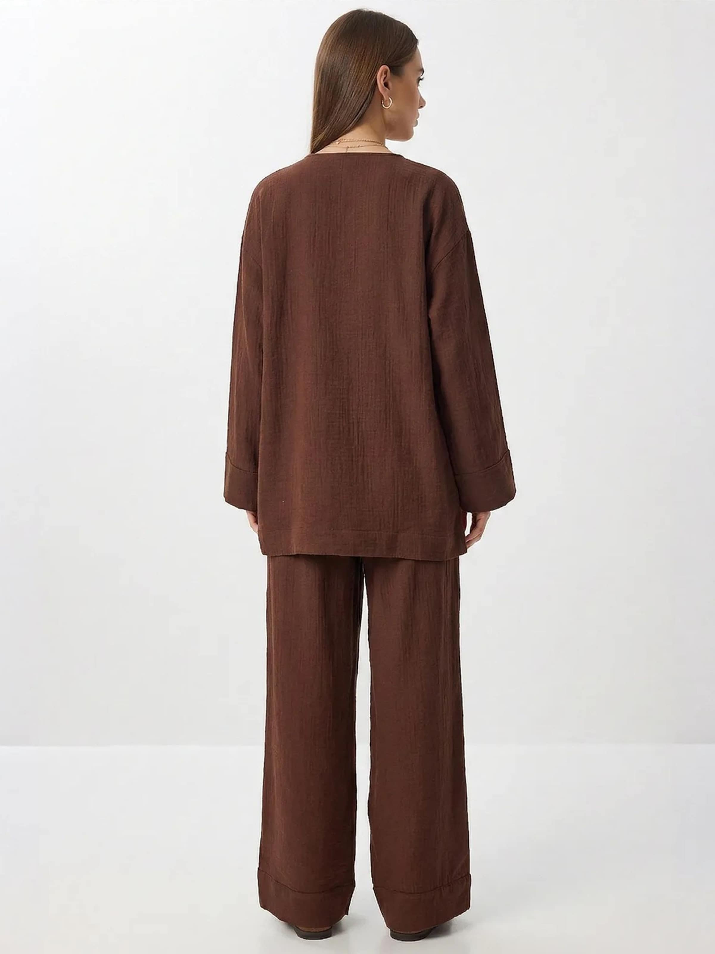 Pantalons de tailleur Happiness İstanbul en marron