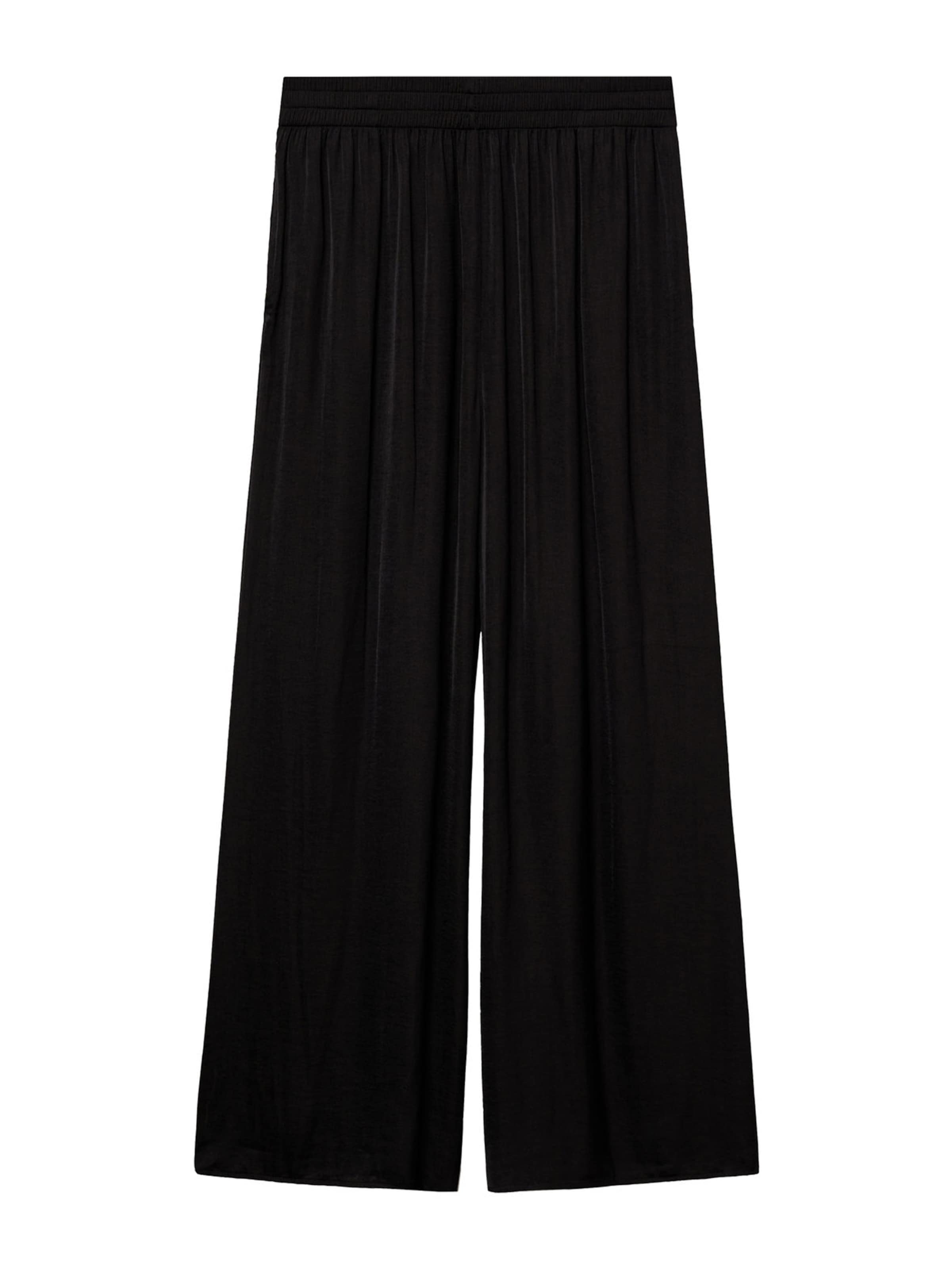 MANGO Zvonové kalhoty Kalhoty 'MOON' – černá: přední strana