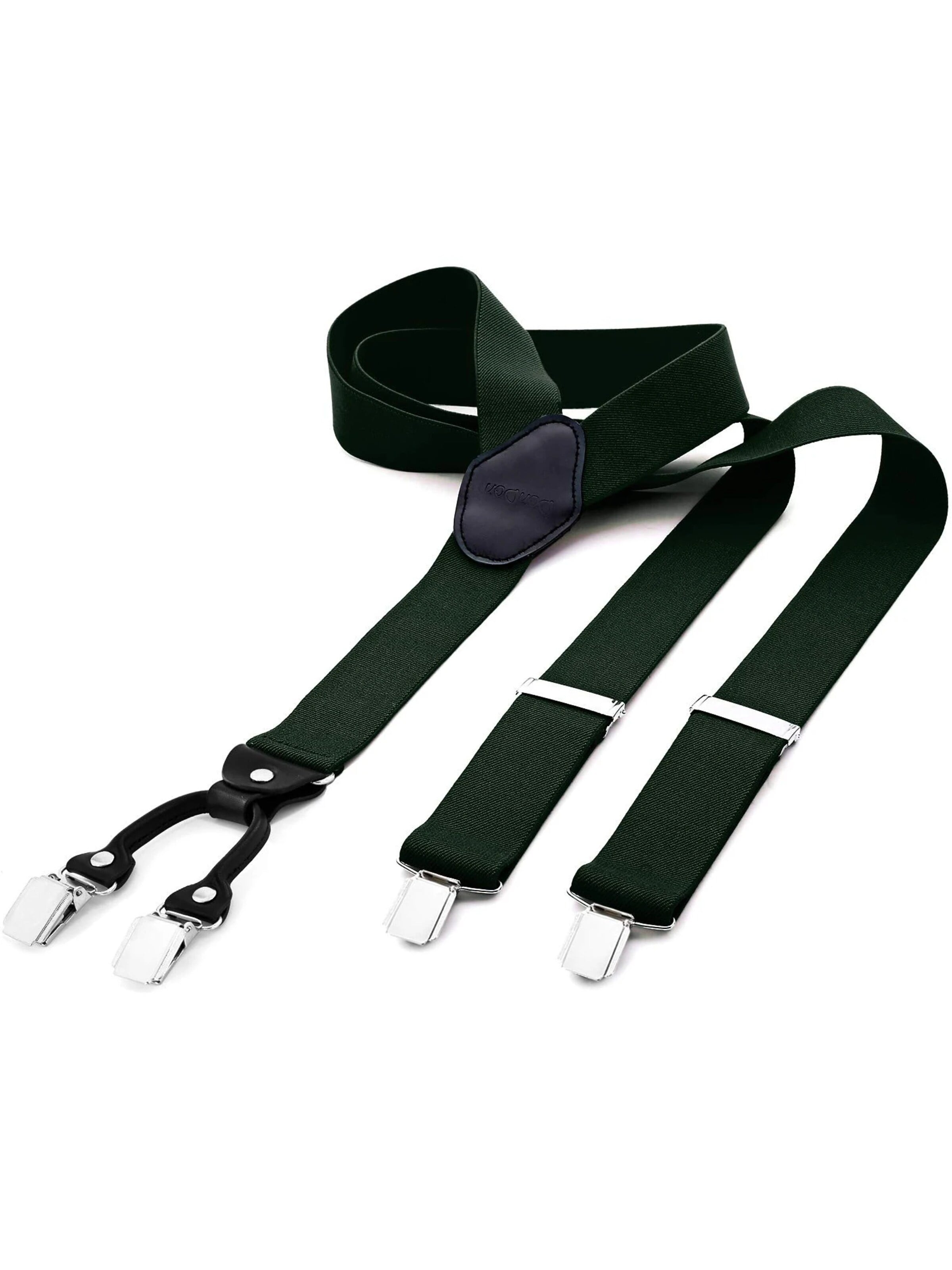 DonDon Suspenders 'DonDon Hosenträger Herren 3,5 cm breit dunkelrot für Anzug Jeans Chinos Vintage' in Green: front