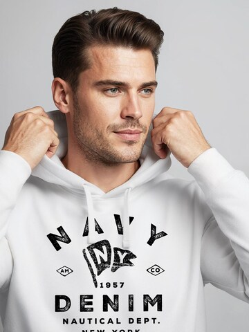 Neverless Sweatshirt 'Navy Denim' in White