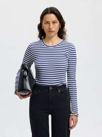 Tricou 'SLFANNA' de la SELECTED pe albastru: față