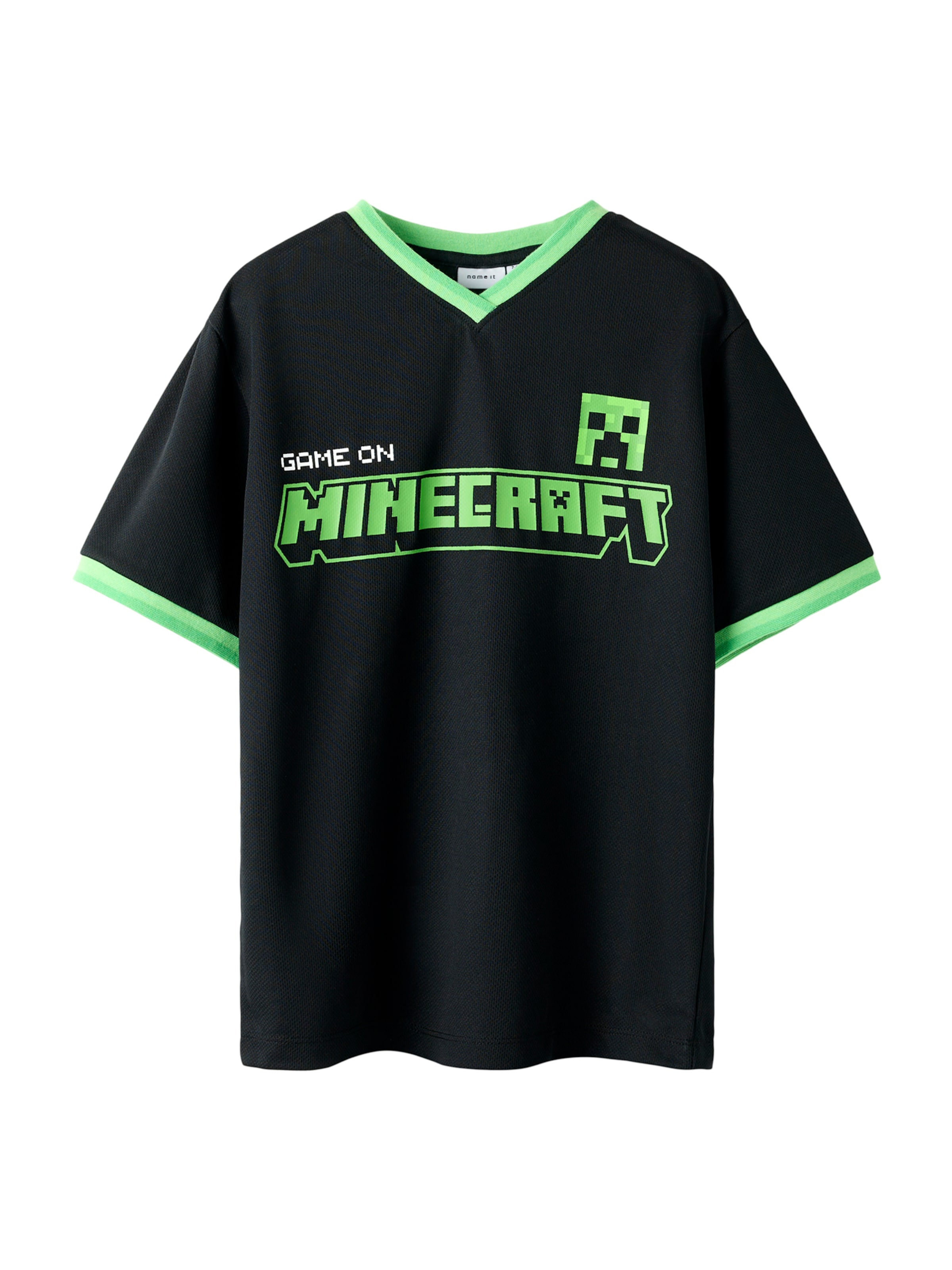 melns NAME IT T-Krekls 'NKMMALI MINECRAFT': no priekšpuses