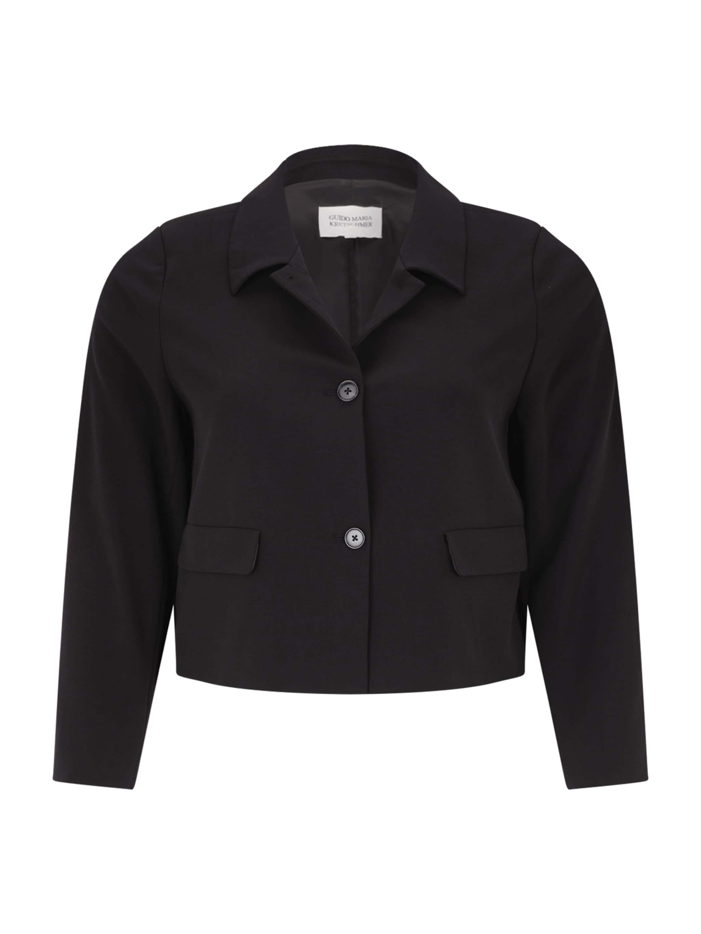 Guido Maria Kretschmer Curvy Φθινοπωρινό και ανοιξιάτικο μπουφάν 'Betty' σε μαύρο: μπροστά