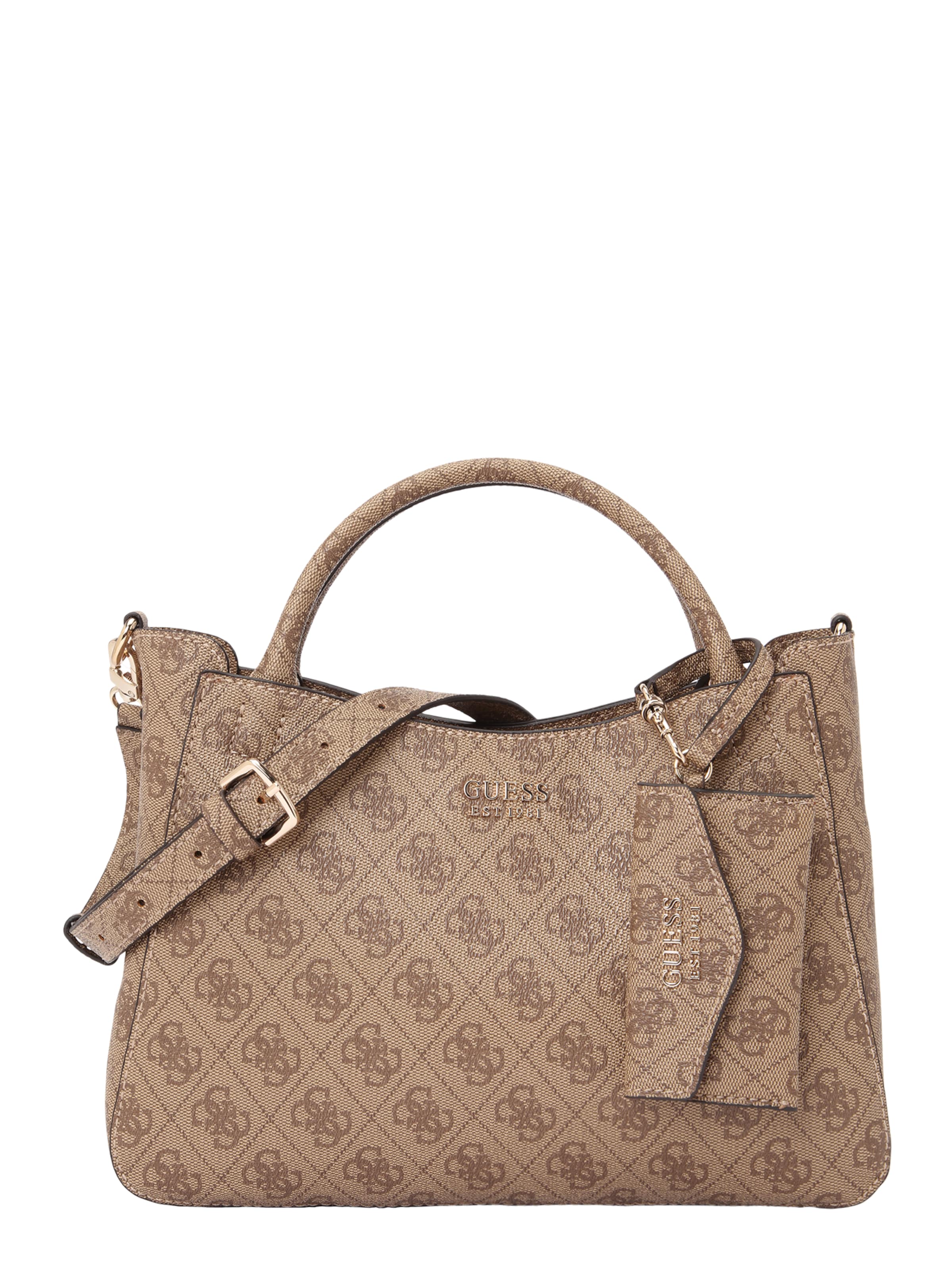 GUESS Shopper &#x27;BRENTON SML GIRLFRIEND SATCHEL&#x27; in Brown: front
