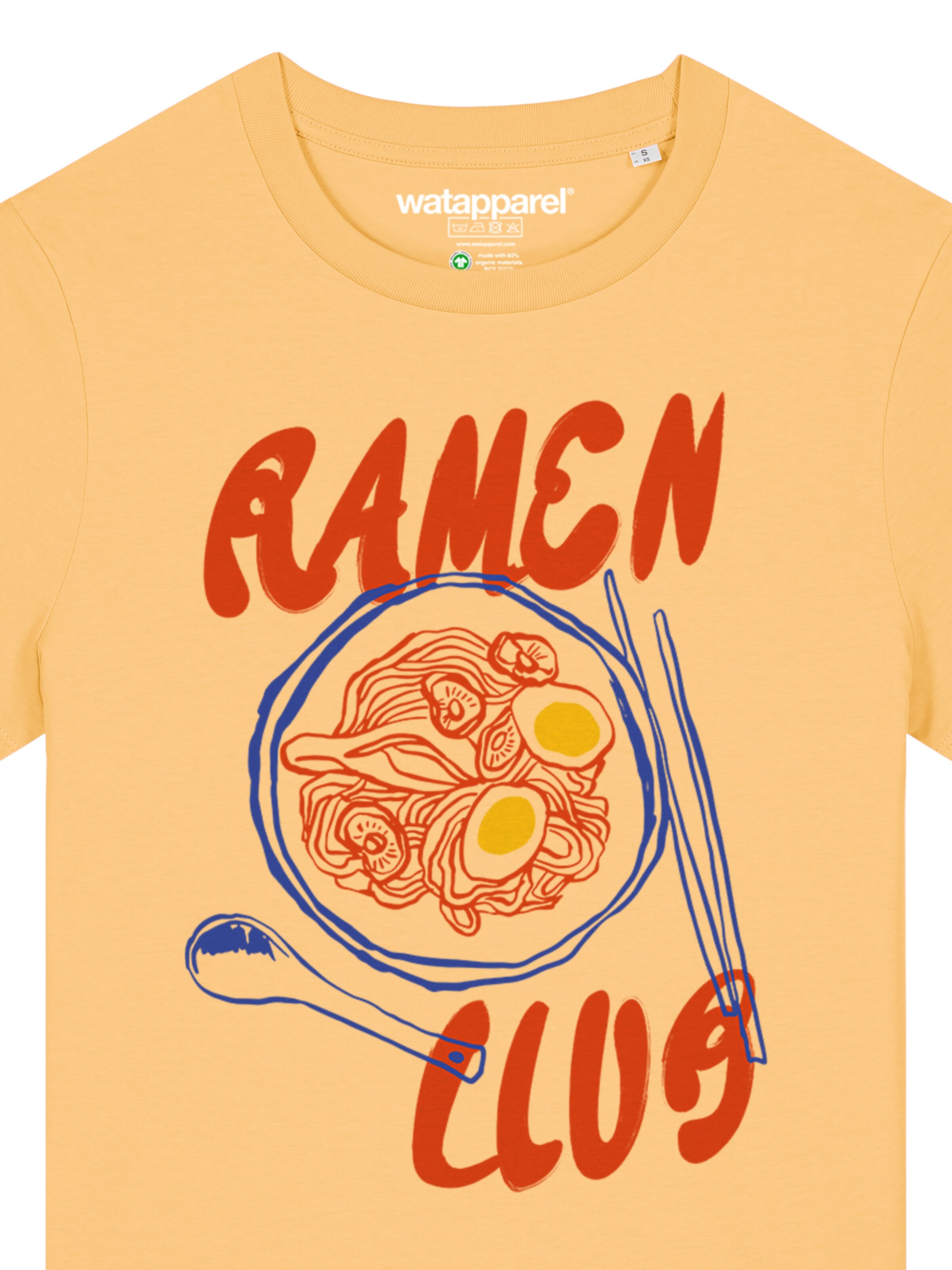 Watapparel Shirt 'Ramen Club' in Geel
