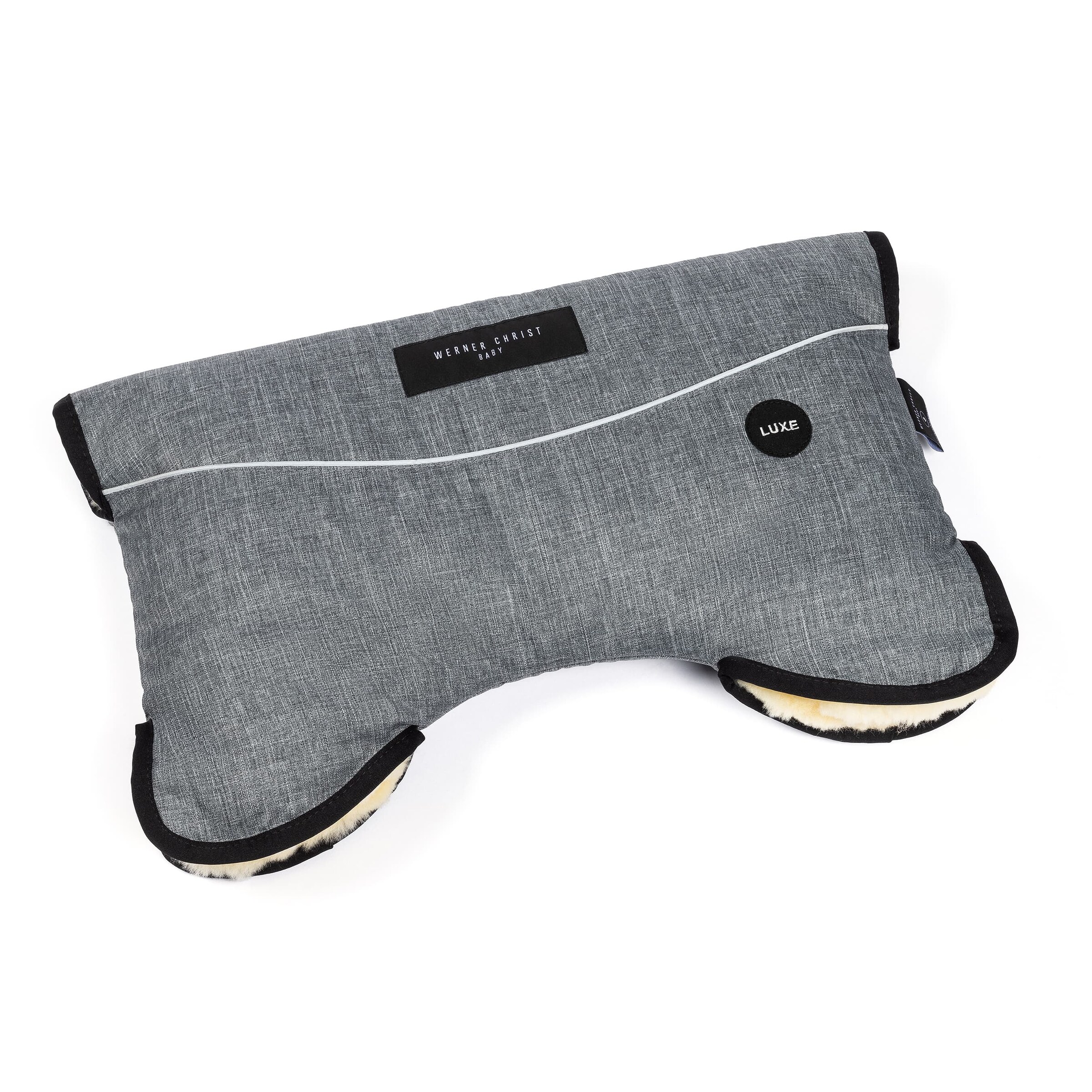Werner Christ Baby Handmuffe in Grau: Vorderseite