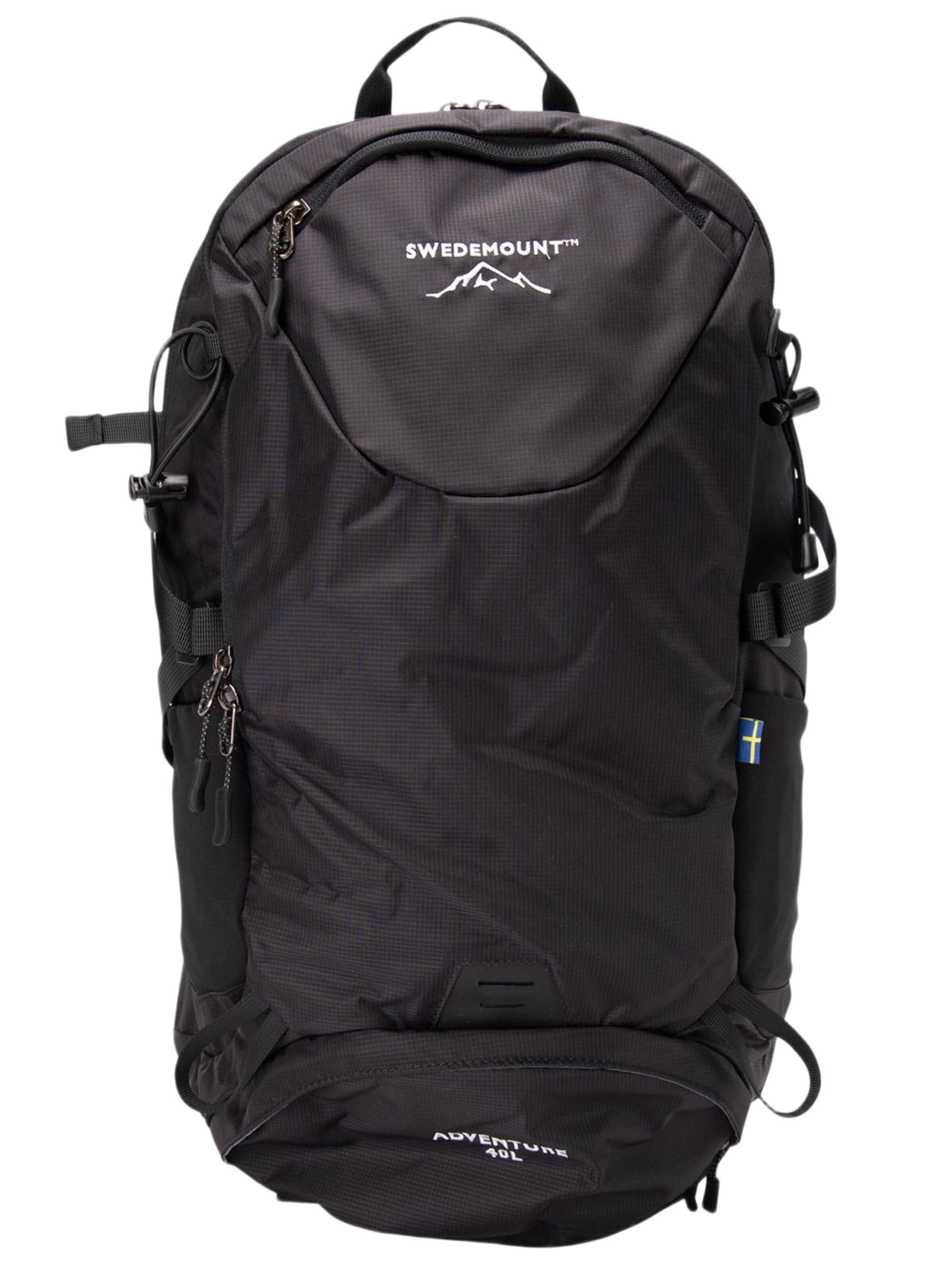 SWEDEMOUNT Sports backpack 'Adventure 40L' in Black: front