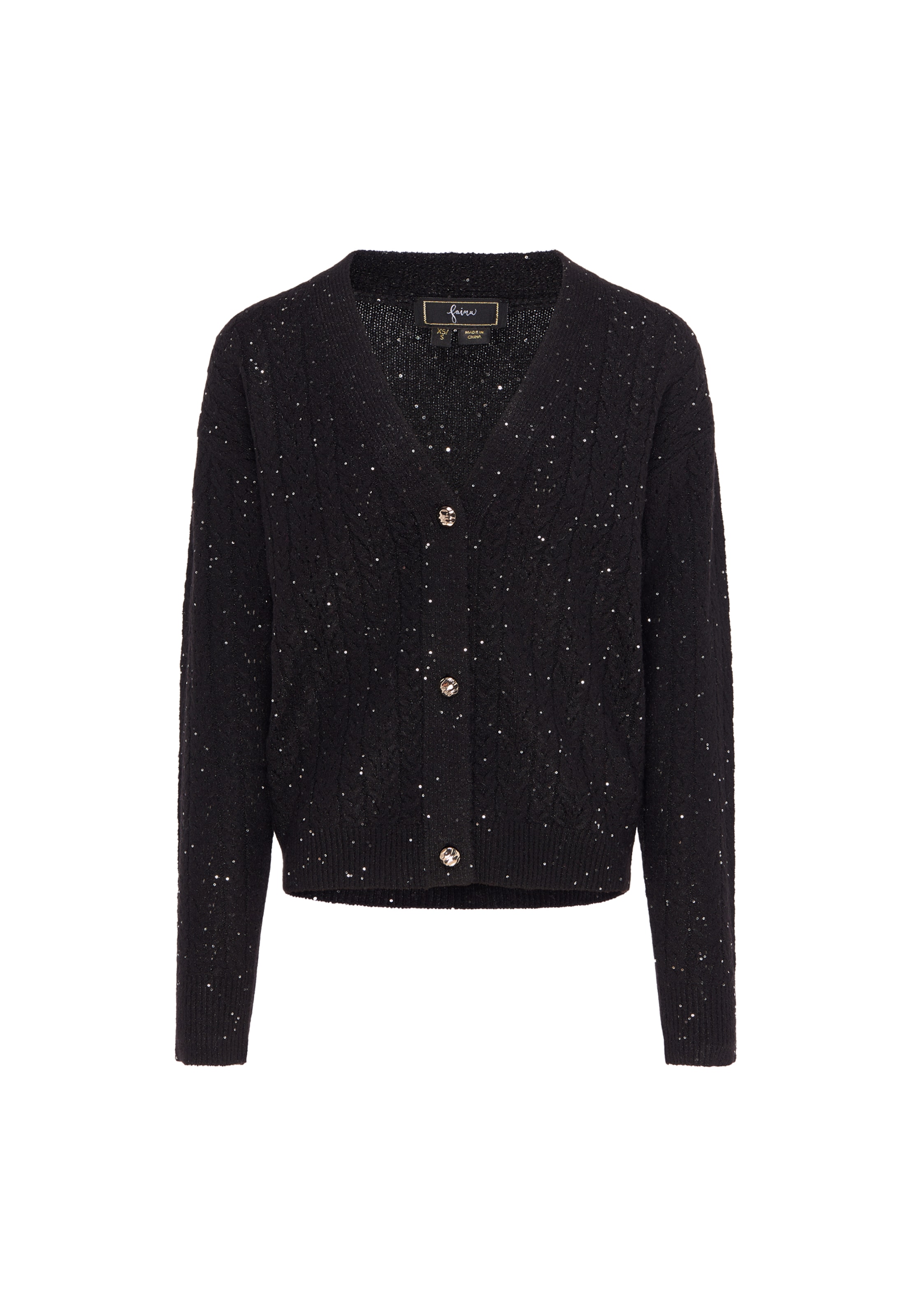 faina - Casaco de malha 'Festive' em preto: frente