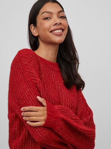 VILA Пуловер 'FELO' в червено