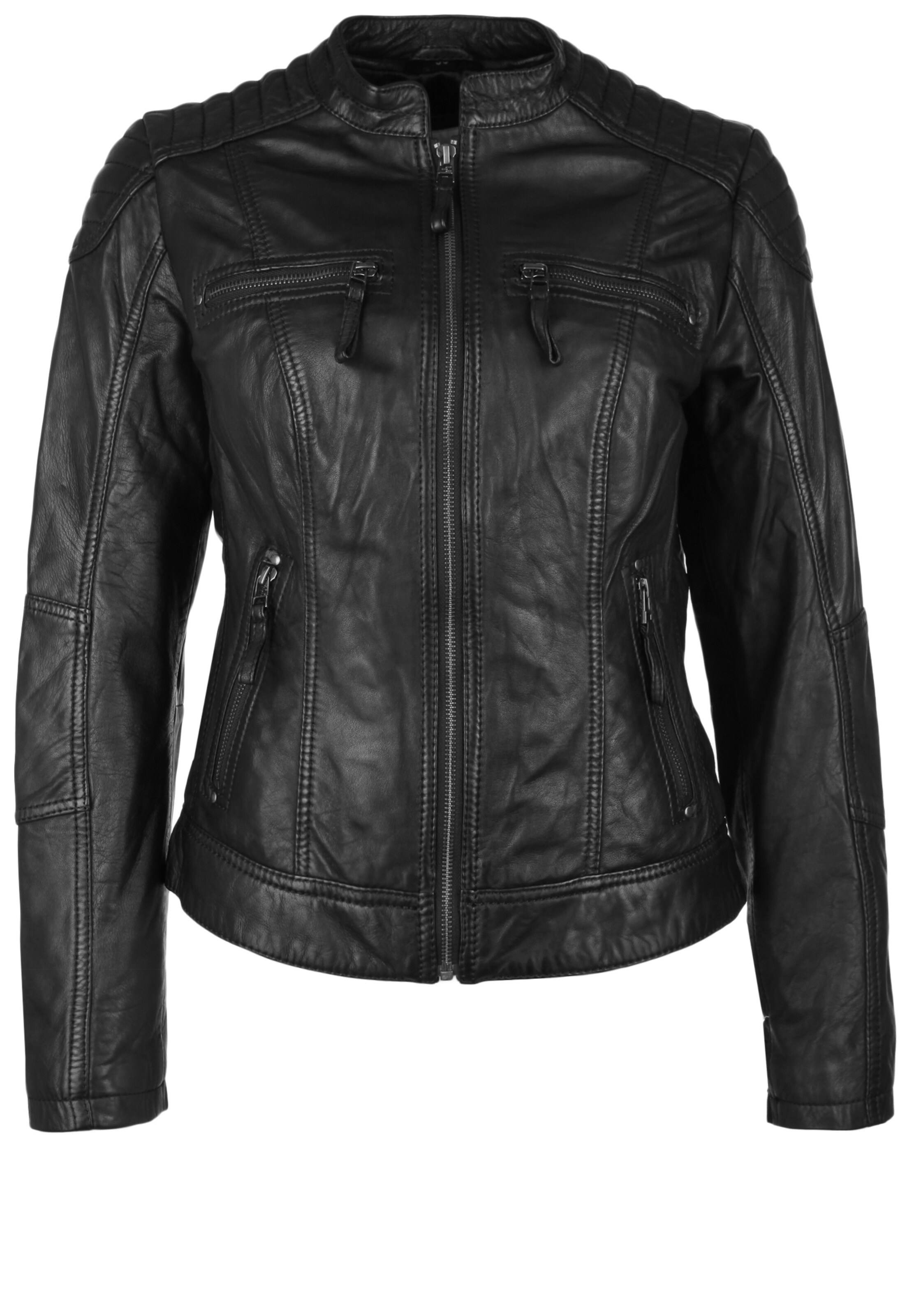 H.I.S Lederjacke 'Salina' in Schwarz: Vorderseite