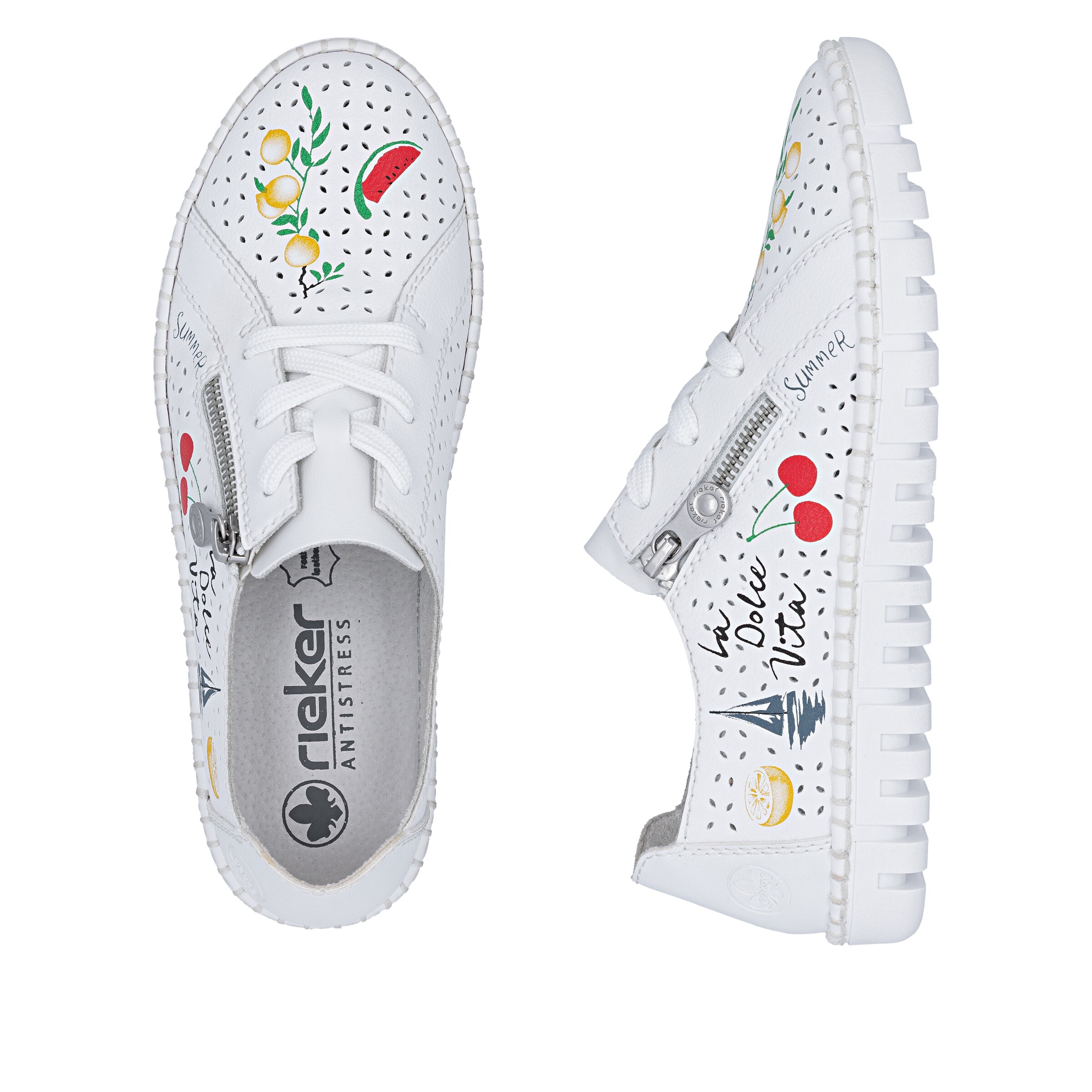 Baskets basses Rieker en blanc