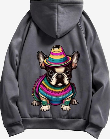 RMK Sweatshirt 'Hund Mexico' in Grau: Vorderseite