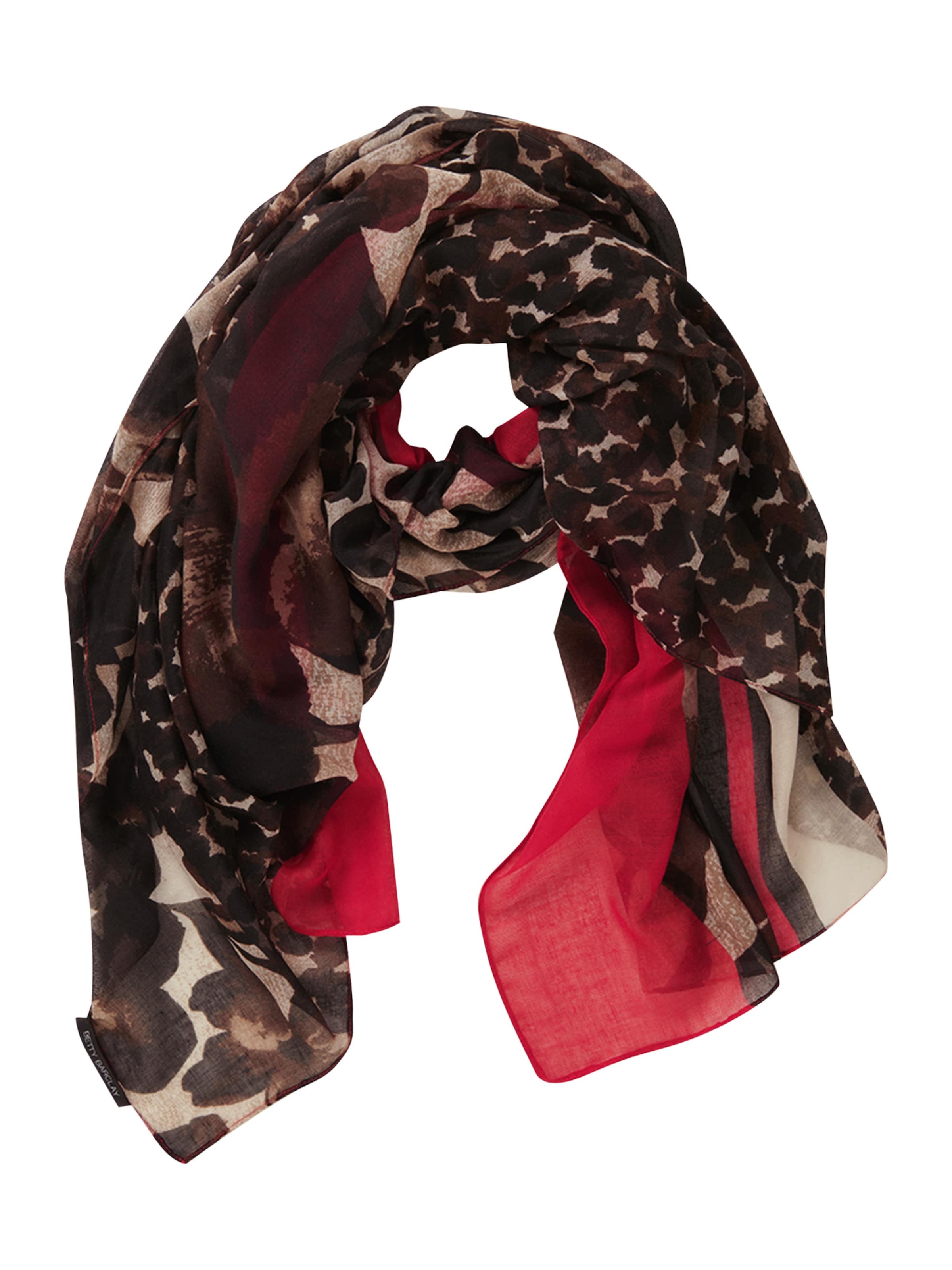 Betty Barclay Basic-Schal mit Blumenprint in Braun: Vorderseite