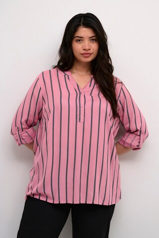 KAFFE CURVE Blouse 'KC Sida' in Roze: voorkant
