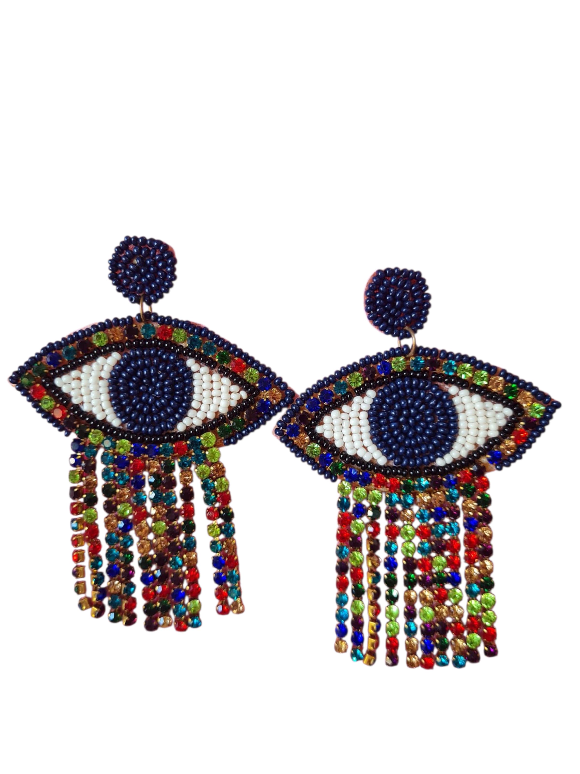 PfauGermany Earrings 'Evil Eye' in Mixed colors: front