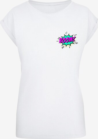 Merchcode Shirt 'Boom Comic' in White: front