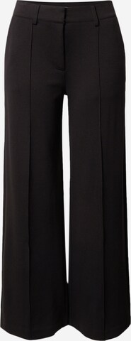 ICHI Wide leg Pleated Pants 'KATE' in Black: front