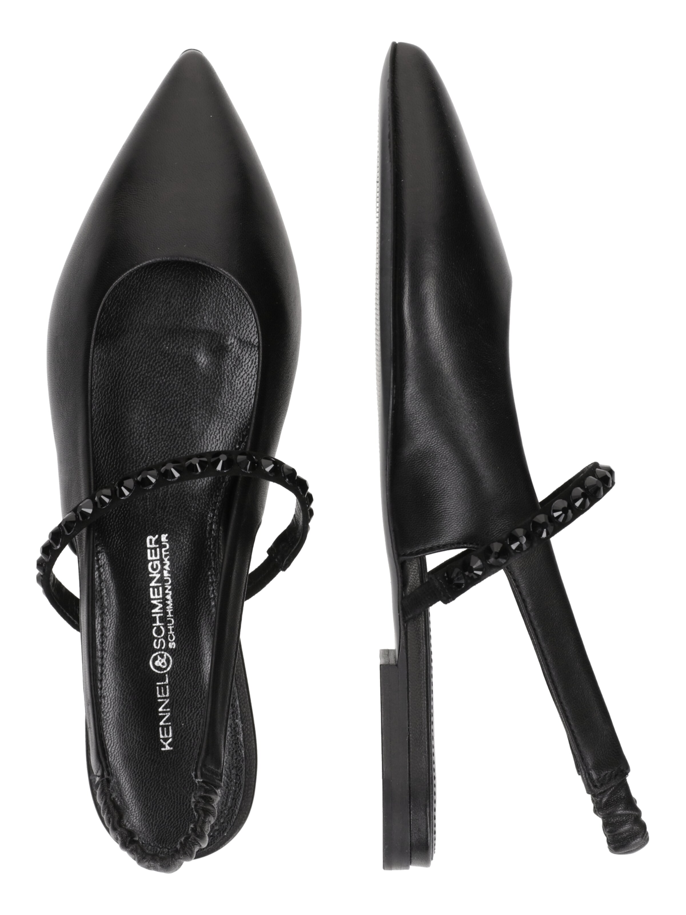 Kennel & Schmenger Baleríny s ramienkom 'Greta' - Čierna