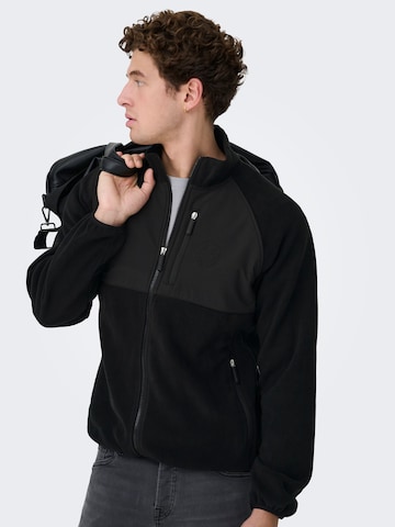 Only & Sons Fleecejacke 'ONSChuck' in Schwarz