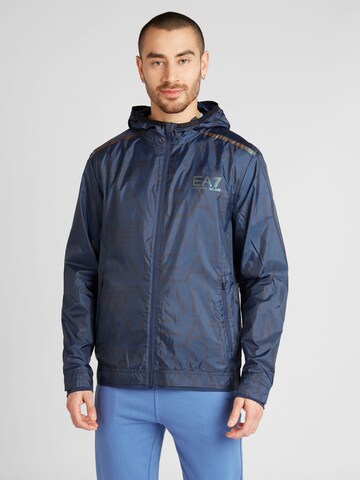 EA7 Emporio Armani Athletic Jacket in Blue: front