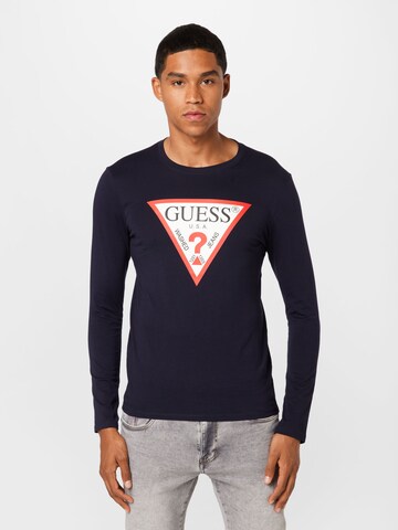 T-Shirt GUESS en bleu : devant