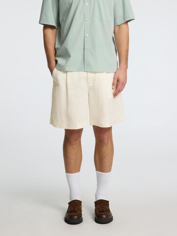 SELECTED HOMME Loosefit Bukser med lægfolder i hvid: forside