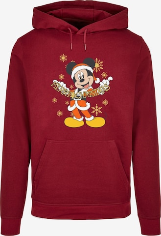 ABSOLUTE CULT Sweatshirt 'Mickey Mouse - Merry Christmas' in Rood: voorkant