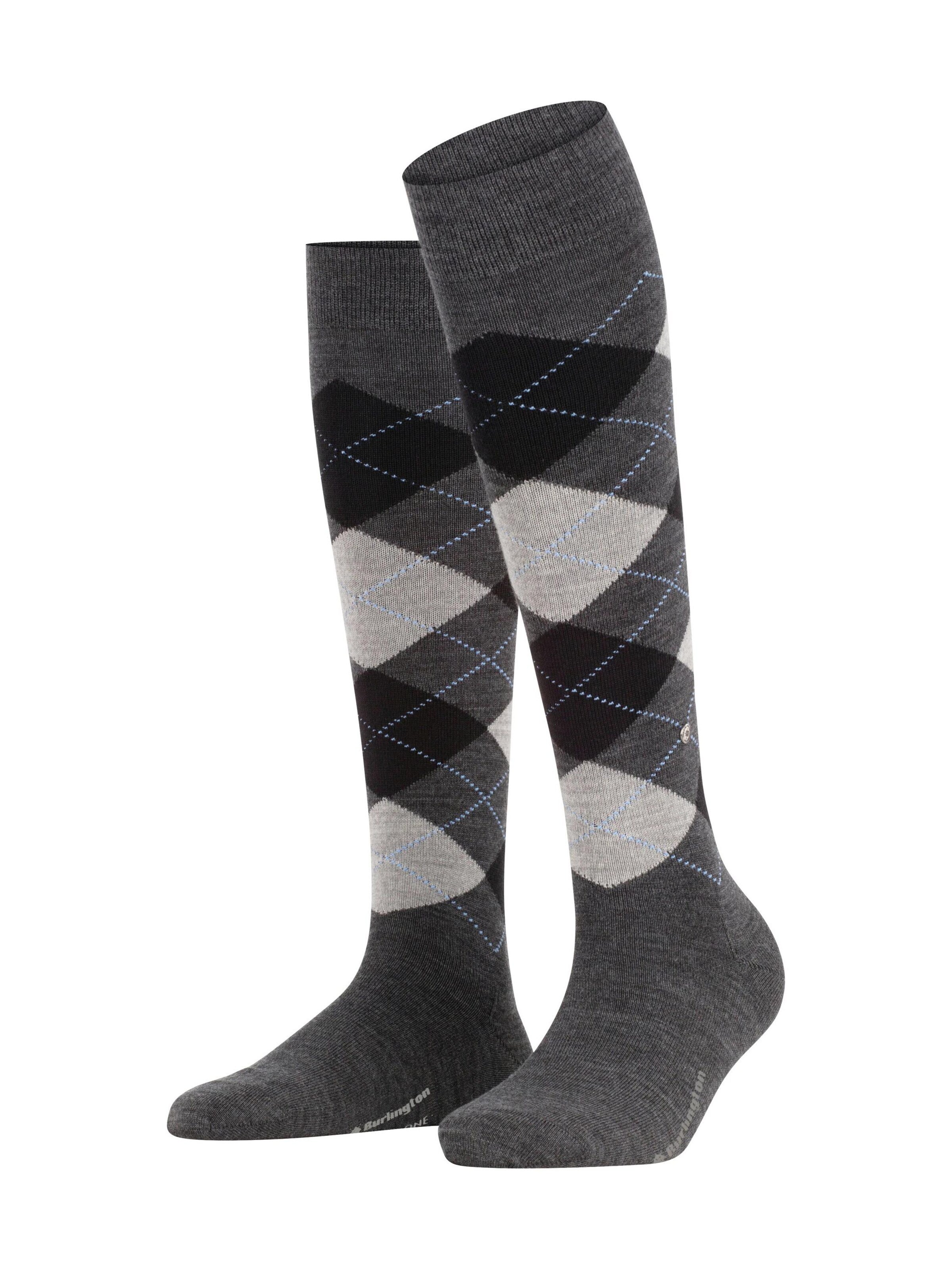 BURLINGTON Over the Knee Socks 'Marylebone' in Grey: front