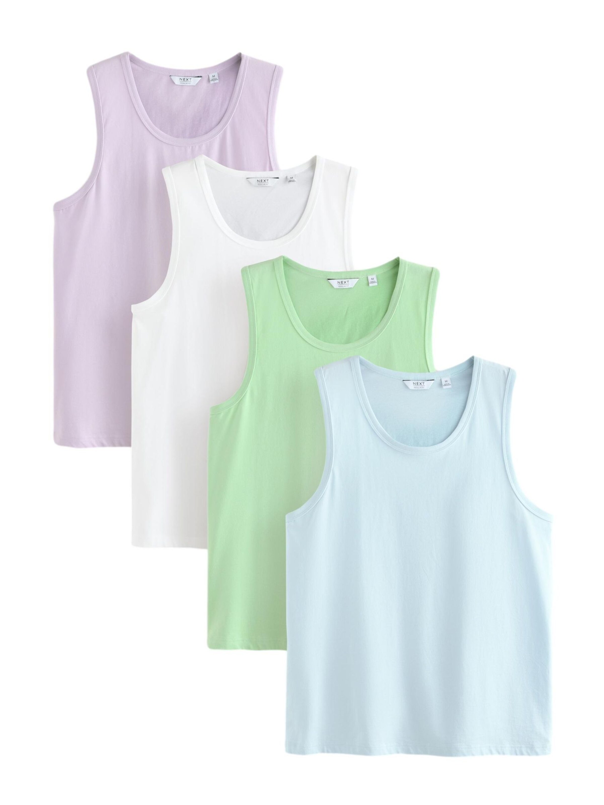 Next Maillot de corps en bleu clair / vert clair / violet clair / blanc, Vue avec produit