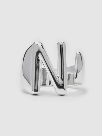 Luxenter Ring 'Alphabet N'‌‌‌‌‌‌ in Silber: Vorderseite