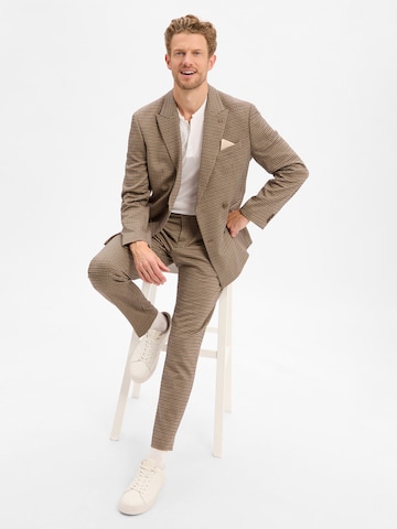 Regular Pantalon à plis 'Hudson' Finshley & Harding London en marron