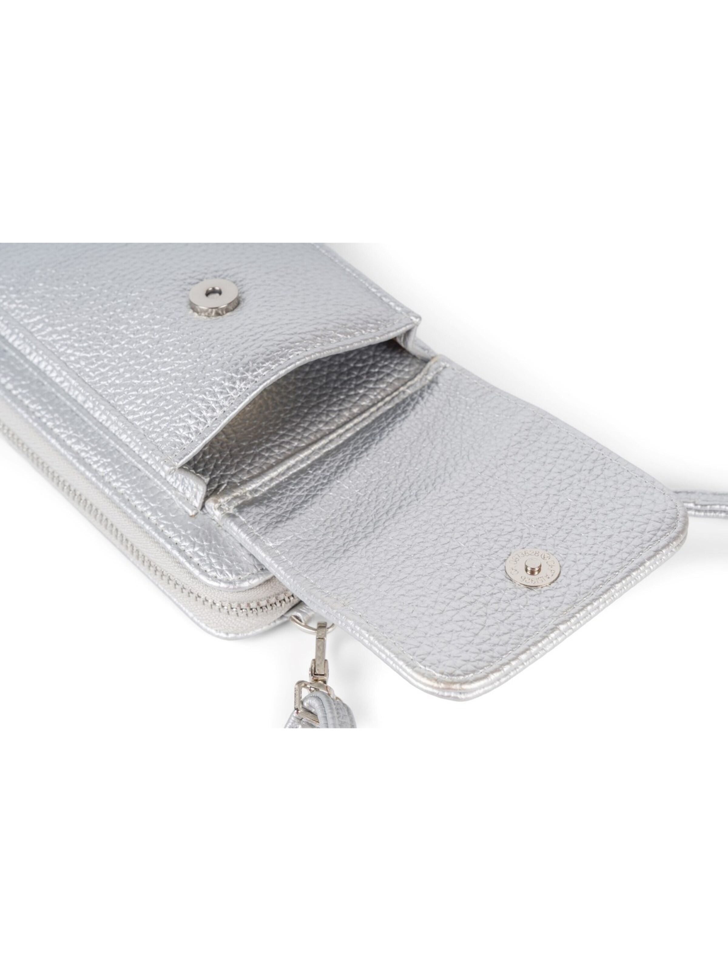 styleBREAKER Crossbody bag 'Umhängetasche mit Handyfach und RFID Schutz' in Silver