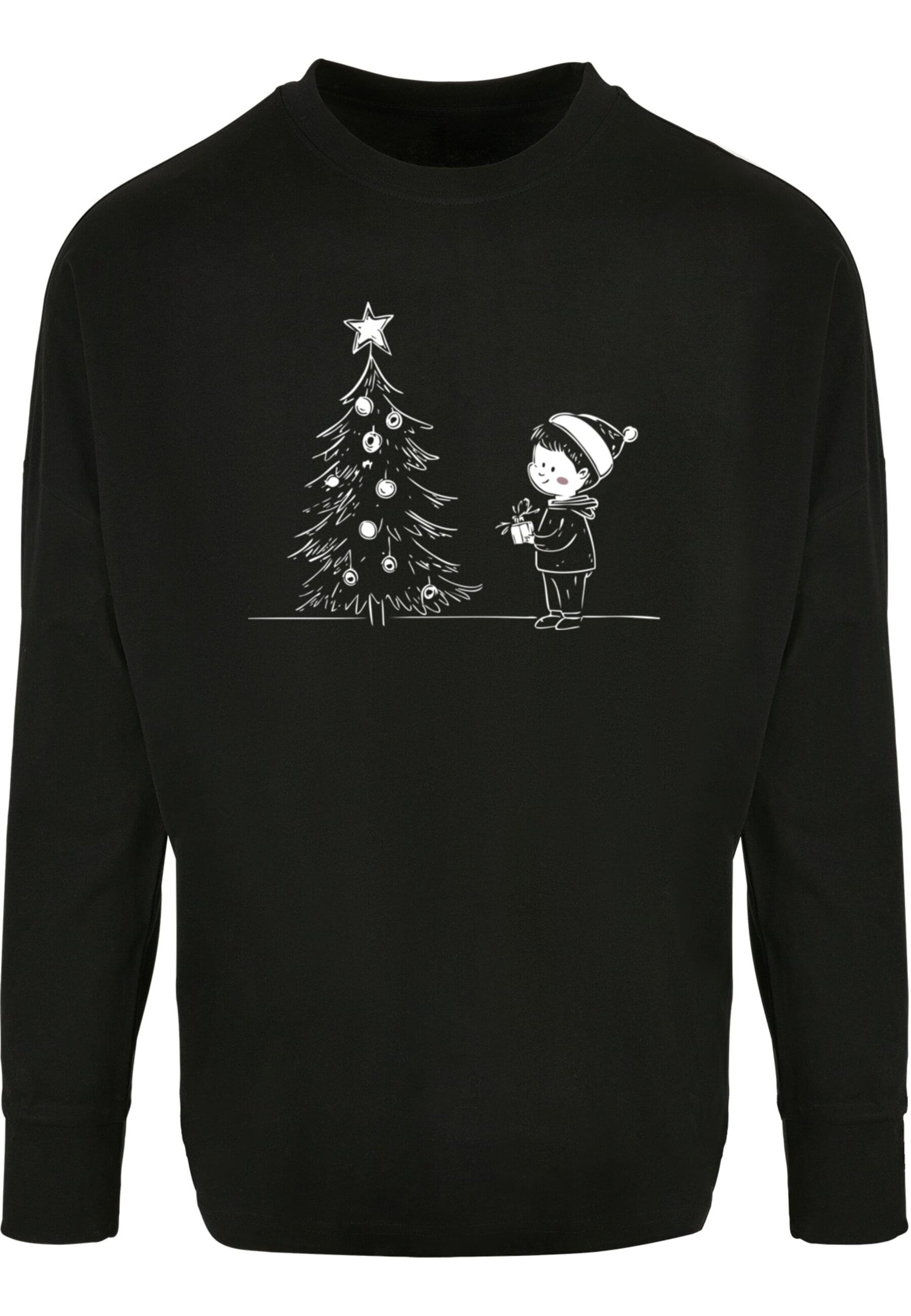 Merchcode Shirt 'Christmas Cute Kid' in Black: front