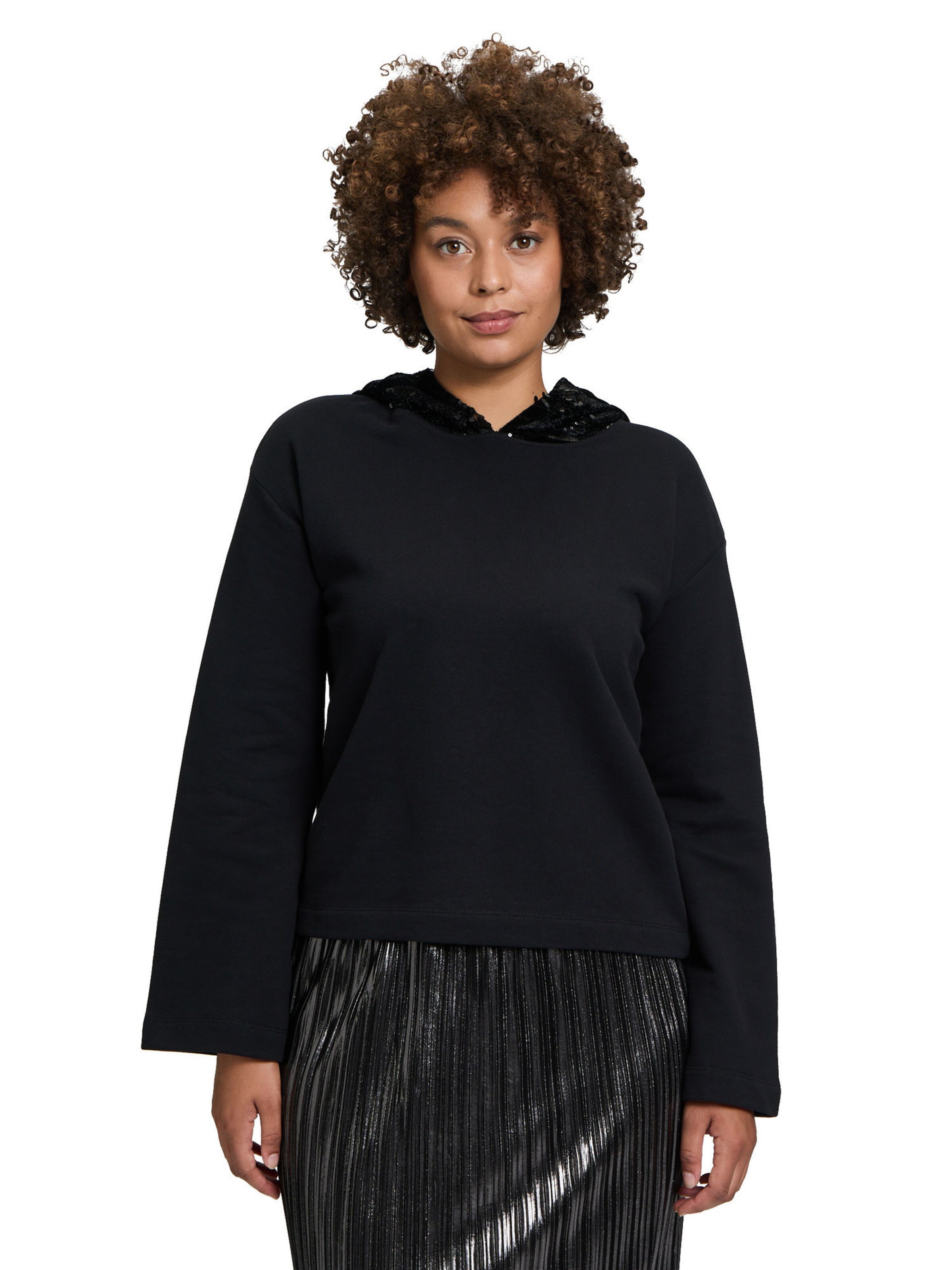 Cartoon Sweatshirt in Black: front