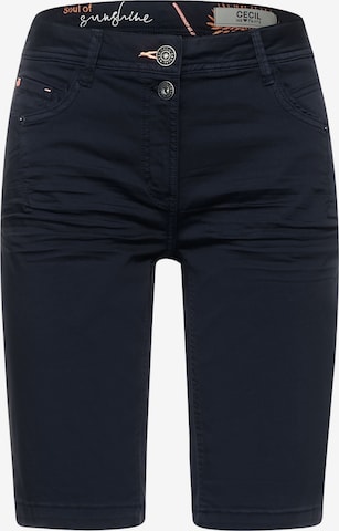 CECIL Slimfit Shorts 'New York' in Blau: predná strana