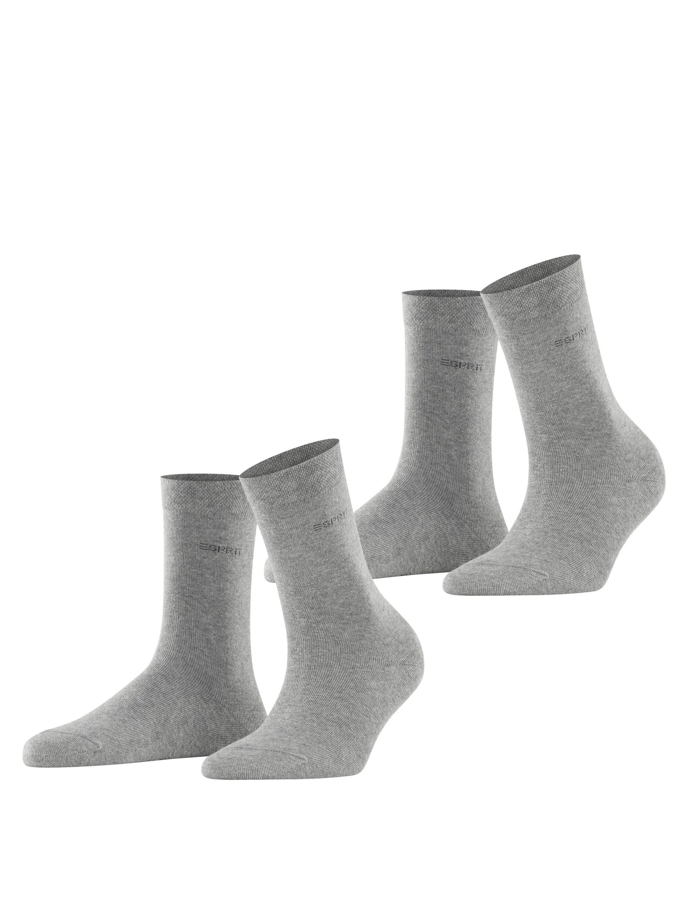 ESPRIT Socken 'Basic Easy 2-Pack'‌‌‌‌‌‌‌ in Grau: Vorderseite