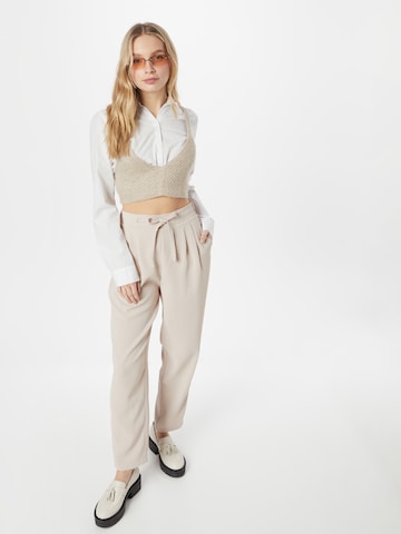 ABOUT YOU Loose fit Pleat-front trousers 'Nicole' in Beige